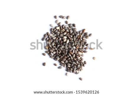 Сhia seeds isolated on white background Royalty-Free Stock Photo #1539620126