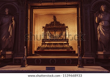 Basilica San Pietro in Vincoli and Saint-Pierre chains relics Royalty-Free Stock Photo #1539668933