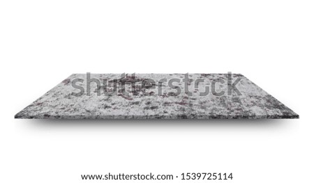 Empty concrete shelves table isolated on white background. For product display or design