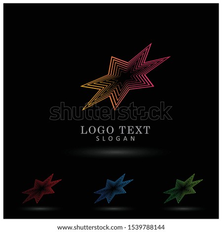Star Lines Logo. Symbol & Icon Vector Template.