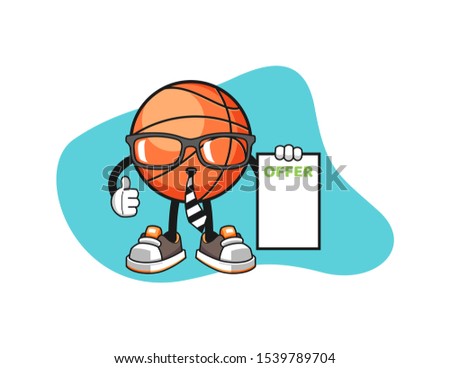 Basketball salesman cartoon. Mascot Character vector.