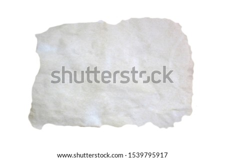 old paper is slightly wrinkled on an isolated background