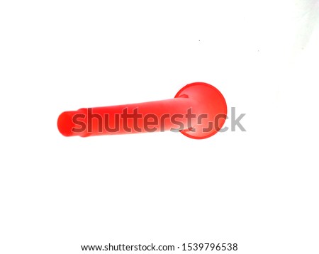blank vuvuzela stadium plastic horn. fan vuvuzela trumpet isolated on white background