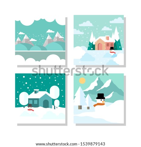 Flat Winter Illustration Vector Design