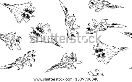 jet fighter pattern poster print Royalty-Free Stock Photo #1539908840
