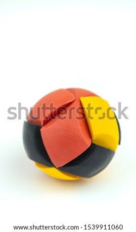 Colorful rubber ball isolated on white background.
