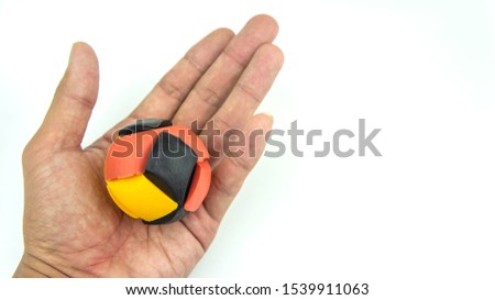 Colorful rubber ball isolated on white background.