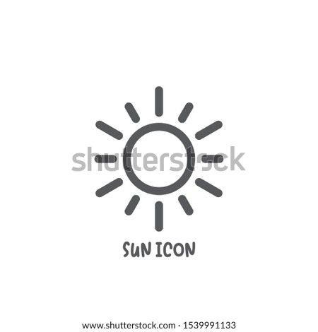Sun icon simple silhouette flat style vector illustration on white background.