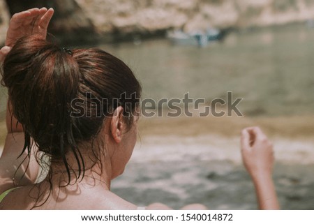 Girl exploring the beautiful sea