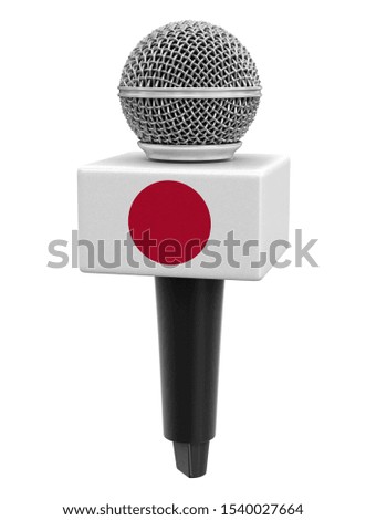 3d illustration. Microphone with Japanese flag. Image with clipping path