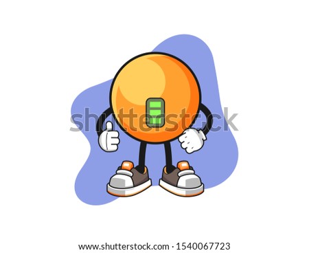 Ping pong ball full power cartoon. Mascot Character vector.