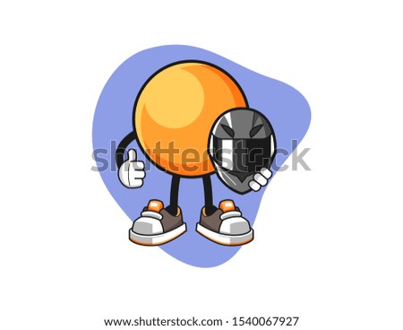 Ping pong ball racer cartoon. Mascot Character vector.