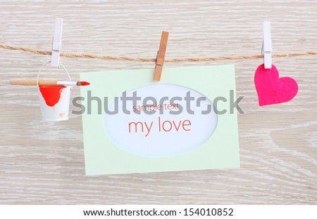 Love card heart romantic vintage wooden background