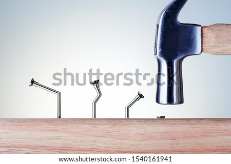 Move forward and goal achievement concept. Learn from mistakes. Copy space. Royalty-Free Stock Photo #1540161941