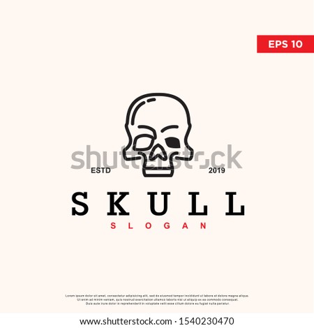simple skull logo. modern icon, template design