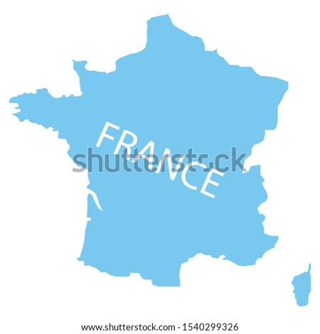 france blue map, vector illustration