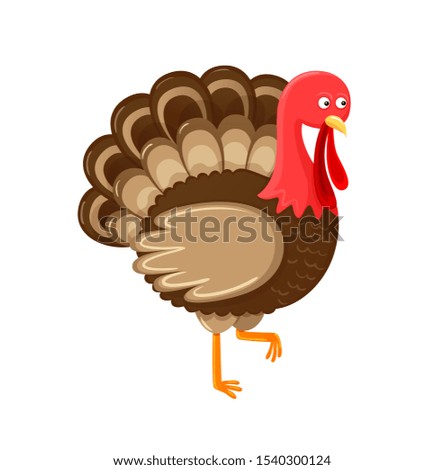Bird symbol of thanksgiving day isolated icon raster. Animal with feathers sign of autumn fall American holiday. Unprepared meat, standing poultry