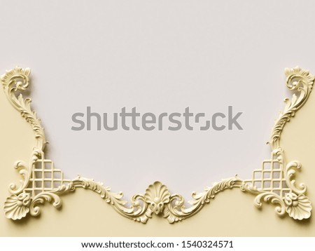 Collection vintage card with ornament decoration. Background. 3D illustration