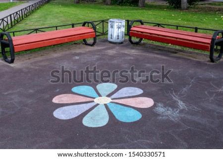 Two benches on the Playground