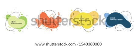 Modern liquid abstract element graphic gradient flat style design fluid vector colorful illustration set banner simple shape template for logo, presentation, flyer, isolated on white background.