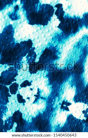 Watercolour Wash. Smudge Pattern. Tie Dye Design. Vintage Abstract Ornament. Shibori Organic Retro Style. Acrylic Dirty Art. Indigo, Cyan, Blue, White Watercolour Wash.
