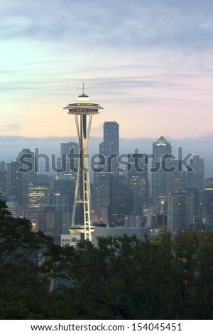 Seattle in the Early Morning with Mystery Scene