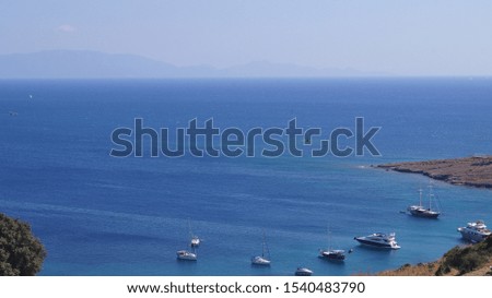 The coast of the blue sea in the summer