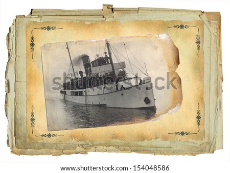Sailboat on retro paper