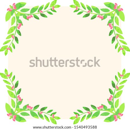 Frame design with flowers and leaves illustration