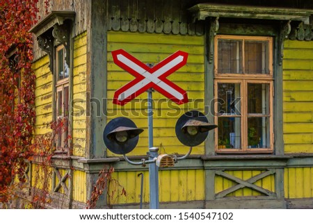 Old wooden lineman house at the railway crossing