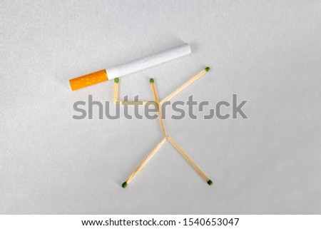 Match athlet, fighter with smoking.