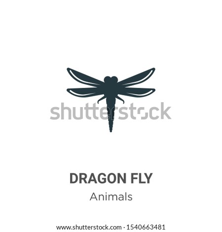 Dragon fly vector icon on white background. Flat vector dragon fly icon symbol sign from modern animals collection for mobile concept and web apps design.