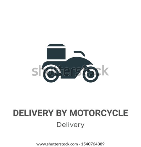 Delivery by motorcycle vector icon on white background. Flat vector delivery by motorcycle icon symbol sign from modern delivery collection for mobile concept and web apps design.