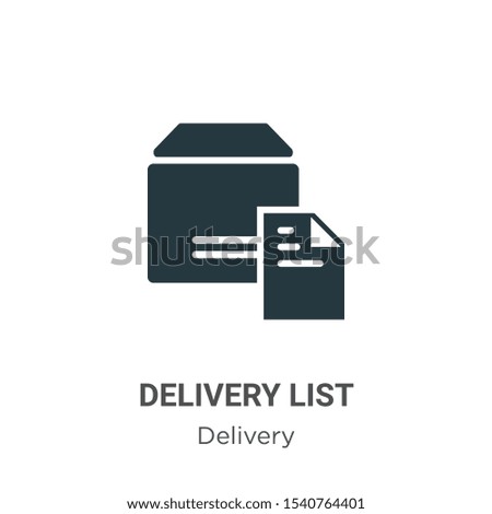 Delivery list vector icon on white background. Flat vector delivery list icon symbol sign from modern delivery collection for mobile concept and web apps design.