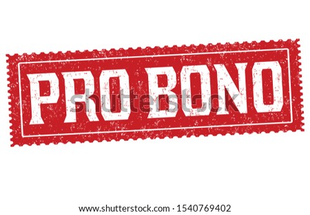 Pro bono sign or stamp on white background, vector illustration