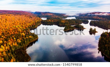 Aerial view of Laurentian Mixed Forest in Mauricie National Park, Canada