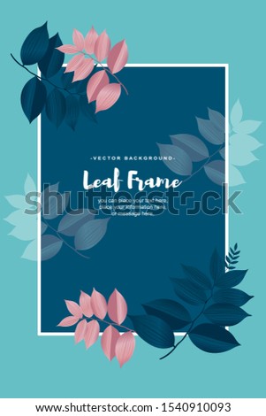 Spring background with green leaves - Foliage frame on green background vector