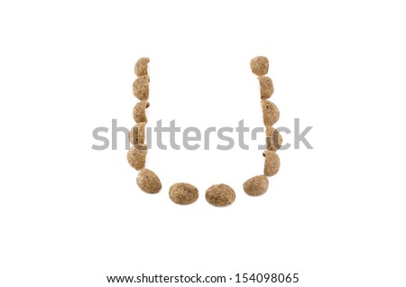 cereals alphabet isolated on white background