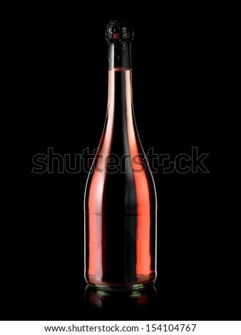 Full rose champagne bottle