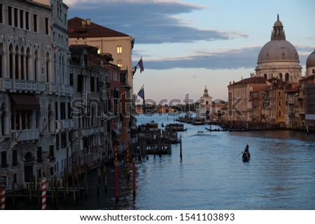
A view of the Grand Canal and the Basilica della Salute in Venice