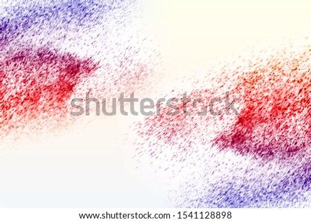 Colorful powder/particles fly after being exploded against white background
