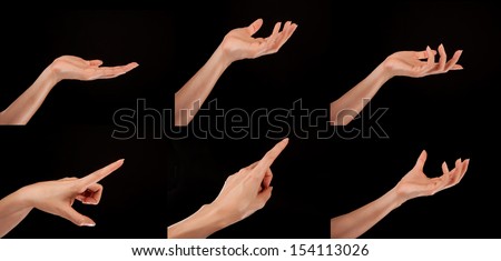 A woman's hand in different positions