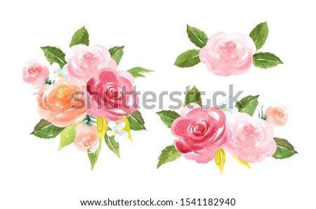Rose flowers clip art for wedding invitation or greeting cards