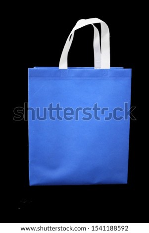 blue color eco friendly bag with white handle, non woven bag, Biodegradable Bag, reduce, reuse, recycle Shopping Bag