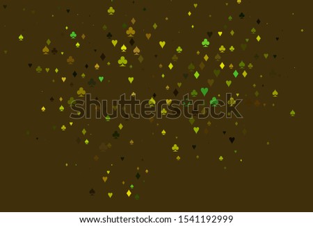  vector pattern with symbol of cards. Shining illustration with hearts, spades, clubs, diamonds. Pattern for leaflets of poker games, events.