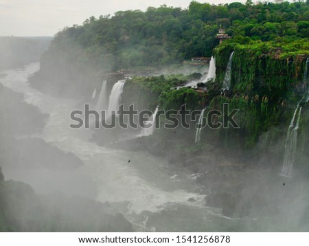 Beautiful View of Iguazu Falls, Misiones, Argentina. One of the New Seven Wonders of Nature,