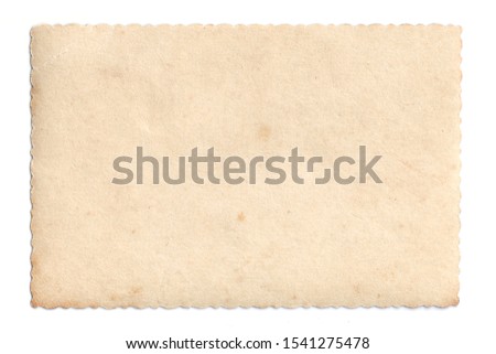 Old photo paper isolated on white background. Vintage paper texture. Map. Rustic style