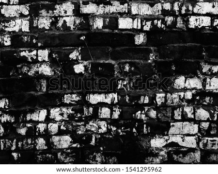 old black white brick wall texture background