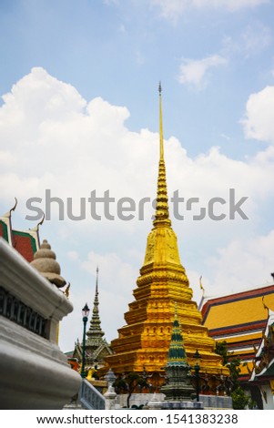 The golden pagoda at wat phra kaew.Temple of the Emerald Buddha, Bangkok, Thailand