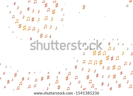 Light Orange vector pattern with music elements. Isolated colorful music keys on abstract background. Modern design for wallpapers.